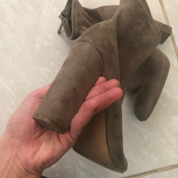 Steve Madden Edit Taupe Suede High Heel Mid-Calf Boots Size 8 - Picture 5 of 8